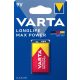 Varta Longlife Max Power  9 V-os/E/ 6LR61 elem