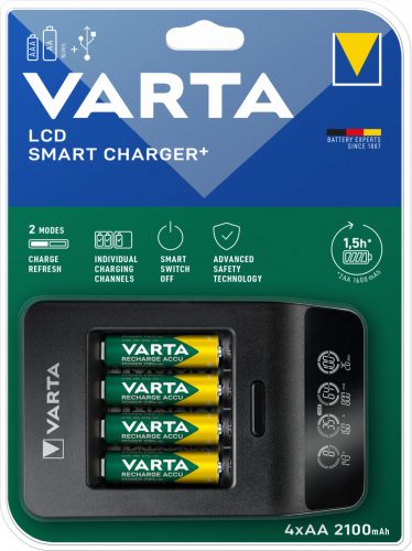 Varta Lcd Smart töltő  4db AA 2100 mAh akkumulator