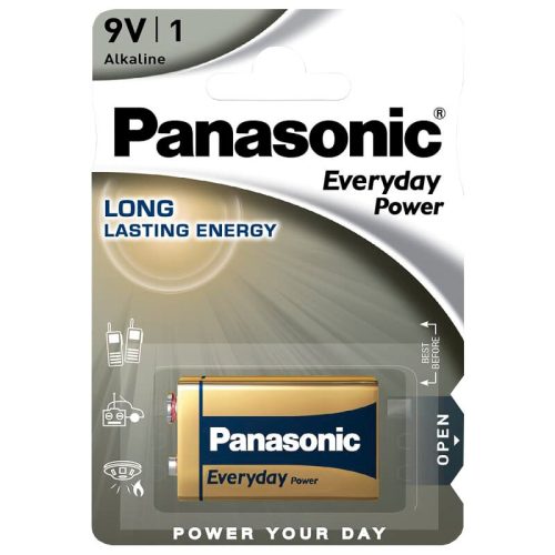 6LR61 9V Panasonic alkali elem - Everyday Power