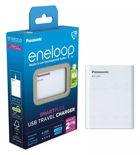 Panasonic Eneloop BQ-CC87 USB akkumulátortöltő – Smart USB töltő és power bank funkció AA/AAA Ni-MH akkukhoz (5410853063995)