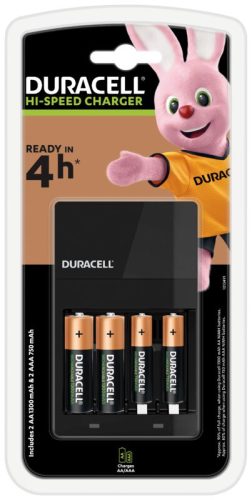 Duracell CEF14 akkumulátortöltő + 2db  R6/AA 1300 mAh + 2db R03/AAA 750 mAh