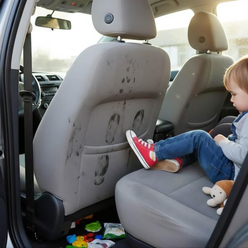 Háttámlára rögzíthető védő - tároló táska – telefon, játékok, étel-ital rendszerezett tárolásához