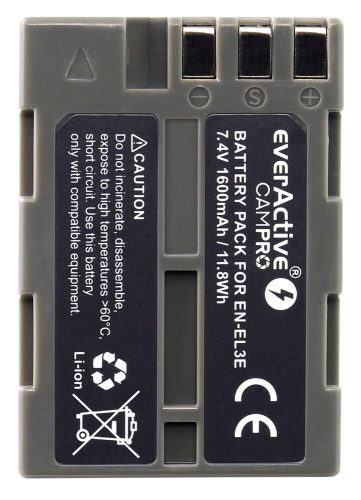 Nikon EN-EL3/EN-EL3E akkumulátor everActive CamPro 1600mAh