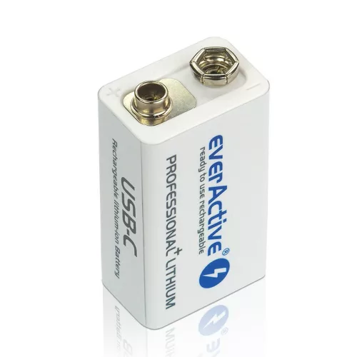 everActive 6F22/9V Li-ion 550 mAh akkumulátor C típusú USB-vel