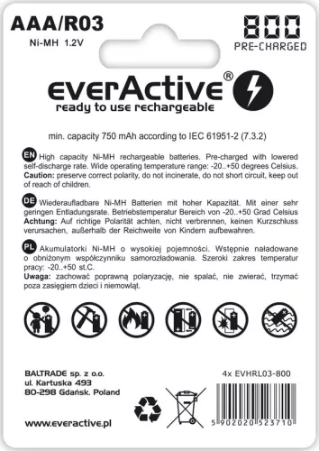 EverActive R03/AAA Ni-MH 800 mAh