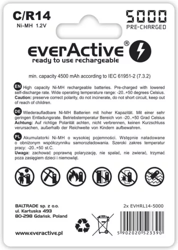 EverActive R14/C Ni-MH 4500 mAh 