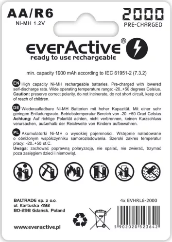 EverActive AA akkumulátor 1,2V