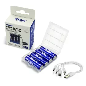   Xtar R6 / AA 1.5V Li-ion 3000mAh akkumulátor biztonsági funkcióval és USB-C porttal 