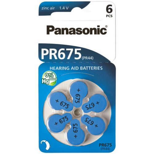 Panasonic 675 hallókészülék elem PR44