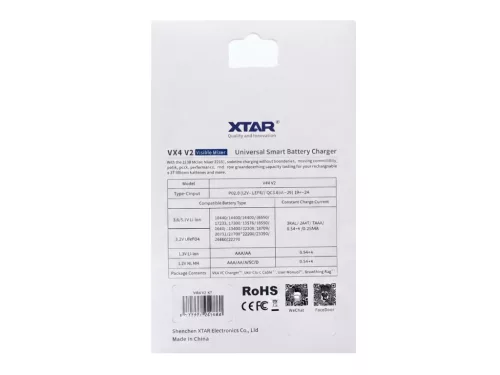 XTAR VX4 v2 univerzális akkumulátortöltő négy csatornával